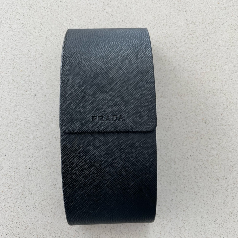 Prada Round Cream & Silver Colored Frame Sunglasses. Light Gradient Brown Lenses - Picture 9 of 10